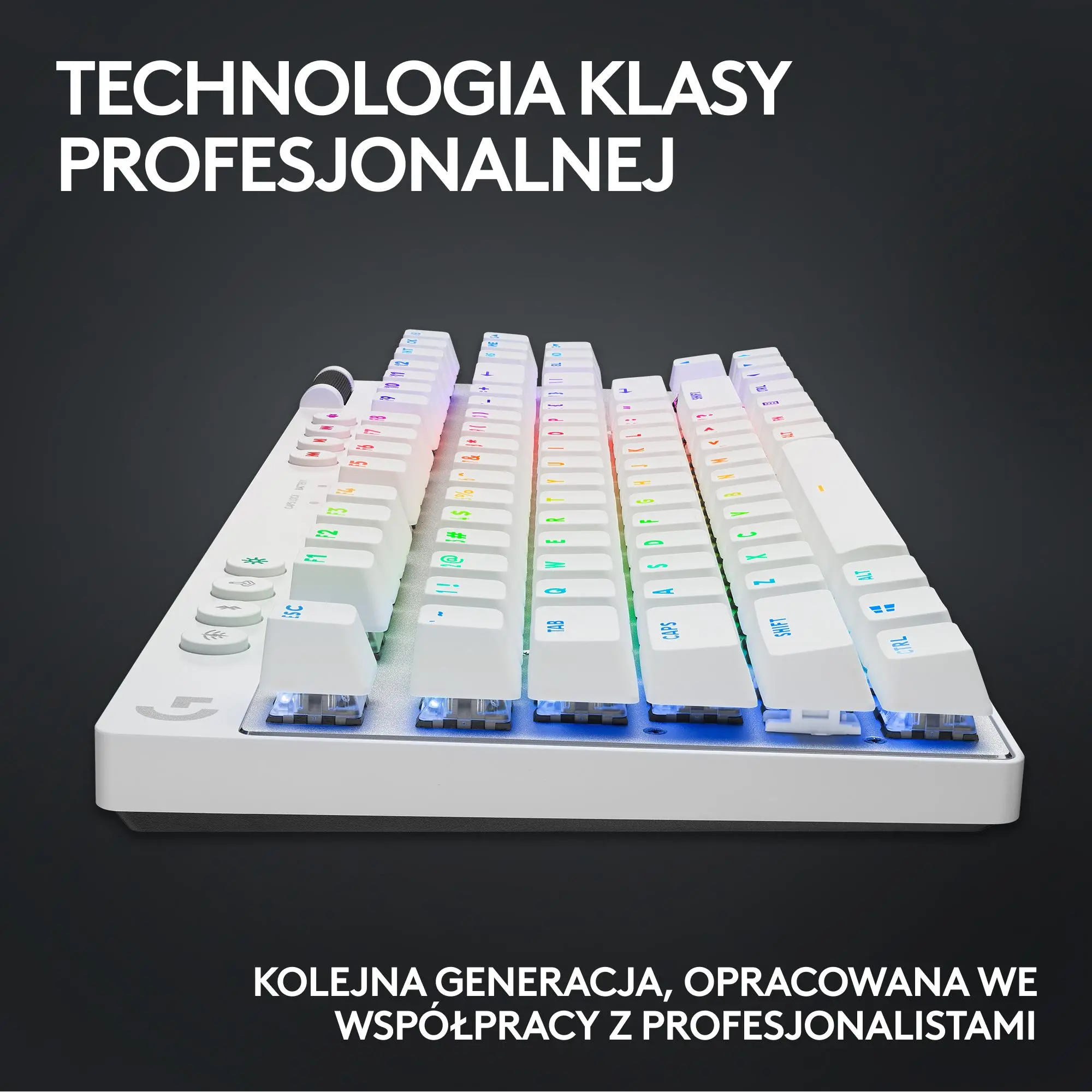 Klawiatura mechaniczna Logitech G Pro X TKL Lightspeed Tactile GX Brown Biały