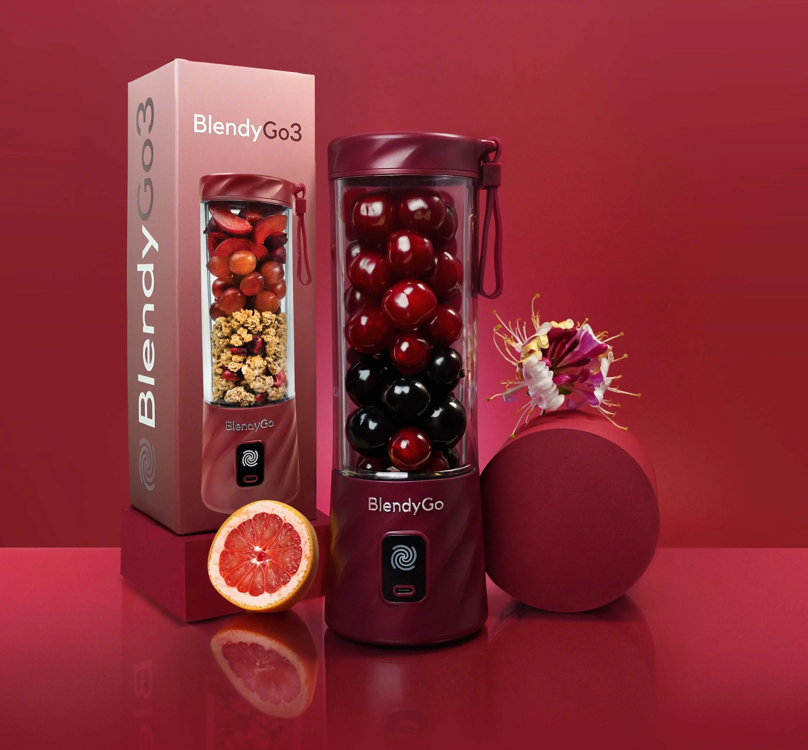 Blender kielichowy BlendyGo 3 Bezprzewodowy 0,55l Czerwony
