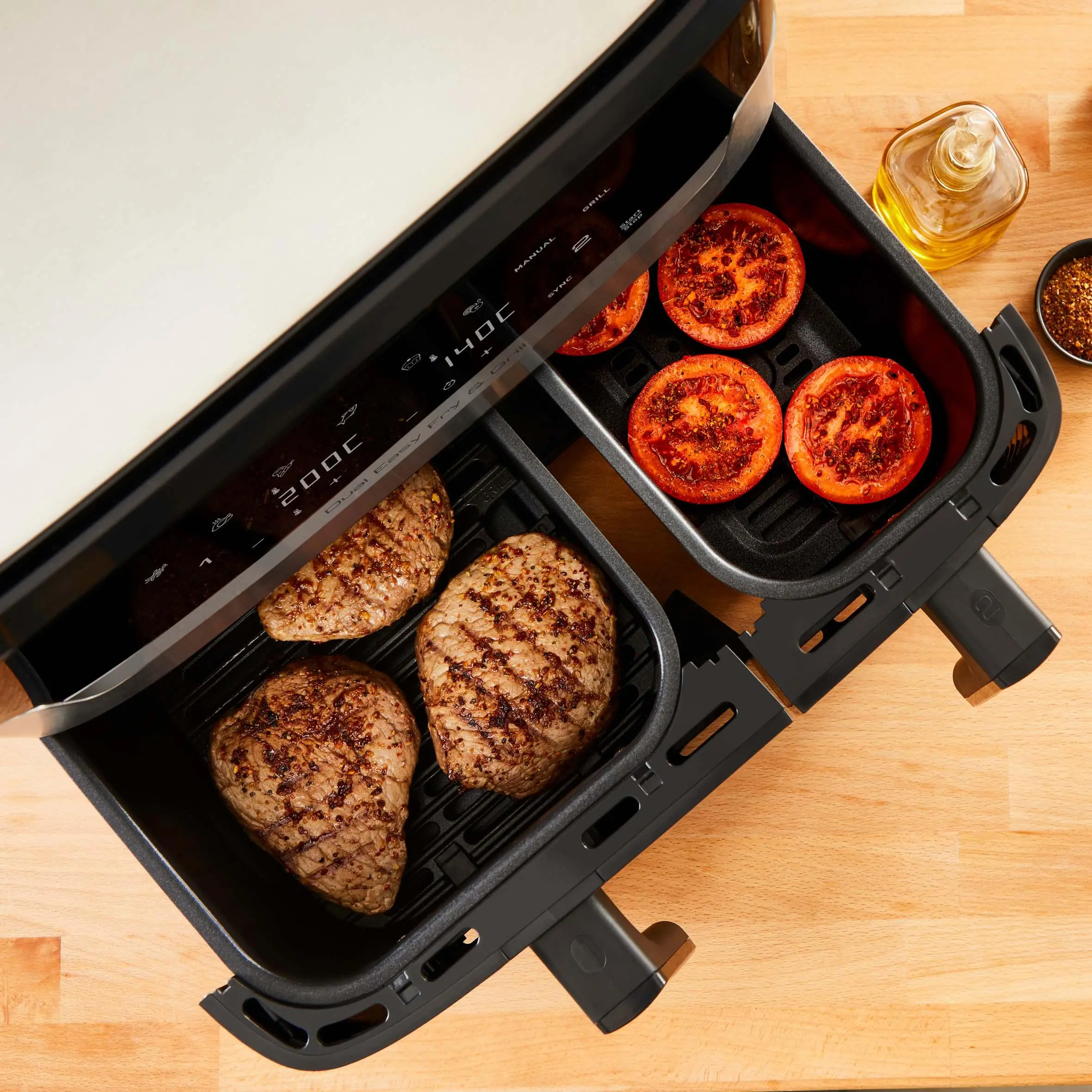 Frytkownica beztłuszczowa Tefal Dual Easy Fry & Grill EY905D 2700W 8,3l Aplikacja mobilna