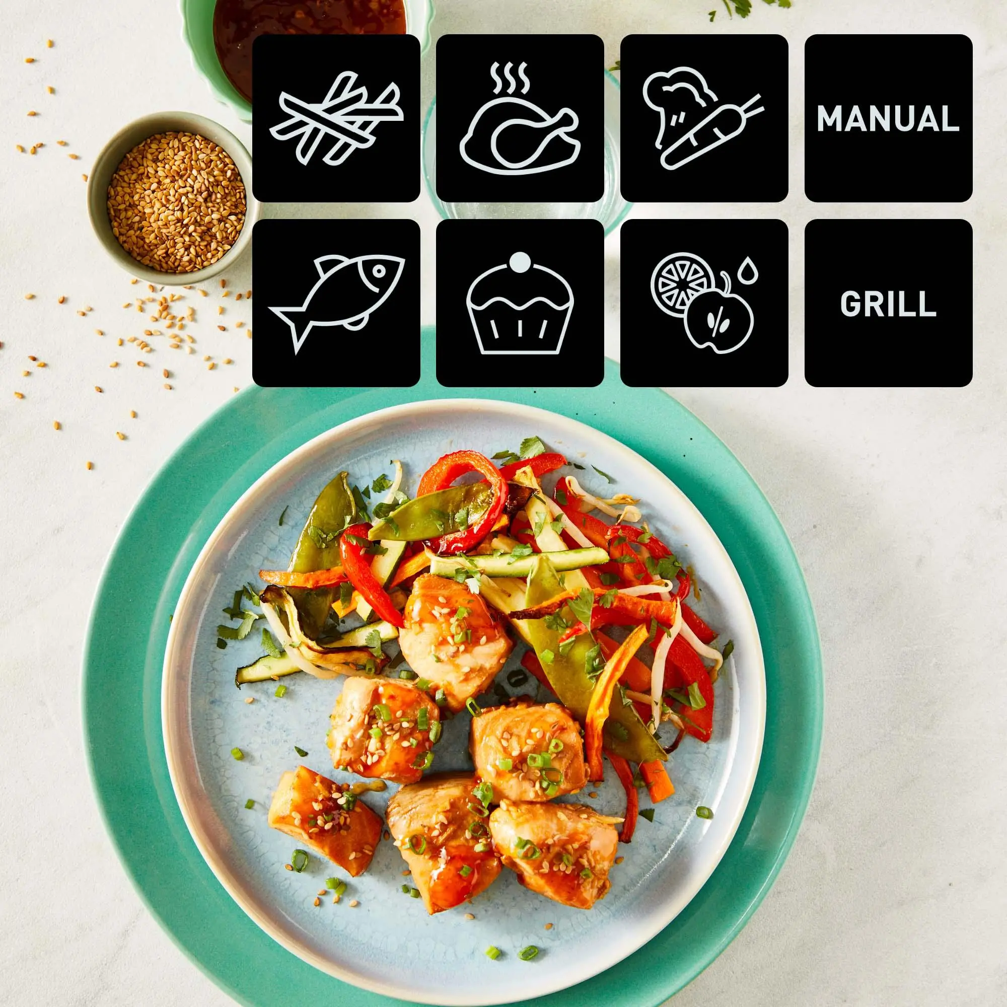 Frytkownica beztłuszczowa Tefal Dual Easy Fry & Grill EY905D 2700W 8,3l Aplikacja mobilna