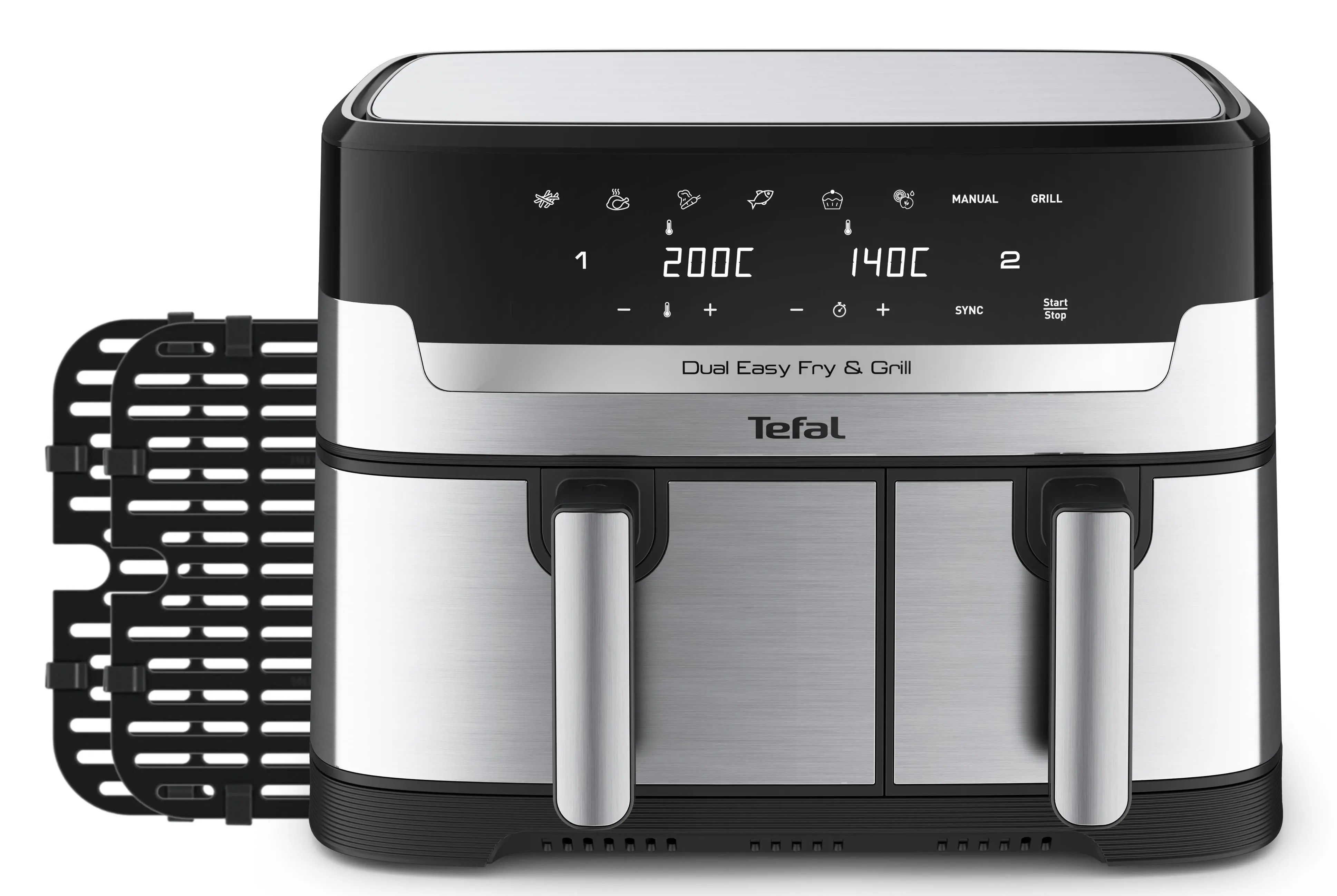 Frytkownica beztłuszczowa Tefal Dual Easy Fry & Grill EY905D 2700W 8,3l Aplikacja mobilna