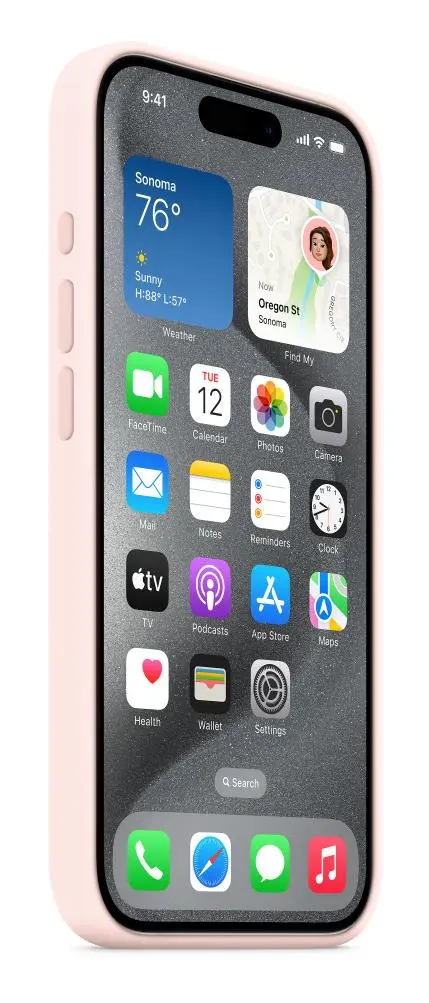 Etui Apple silikonowe z MagSafe do iPhone 15 Pro Jasno-różowy