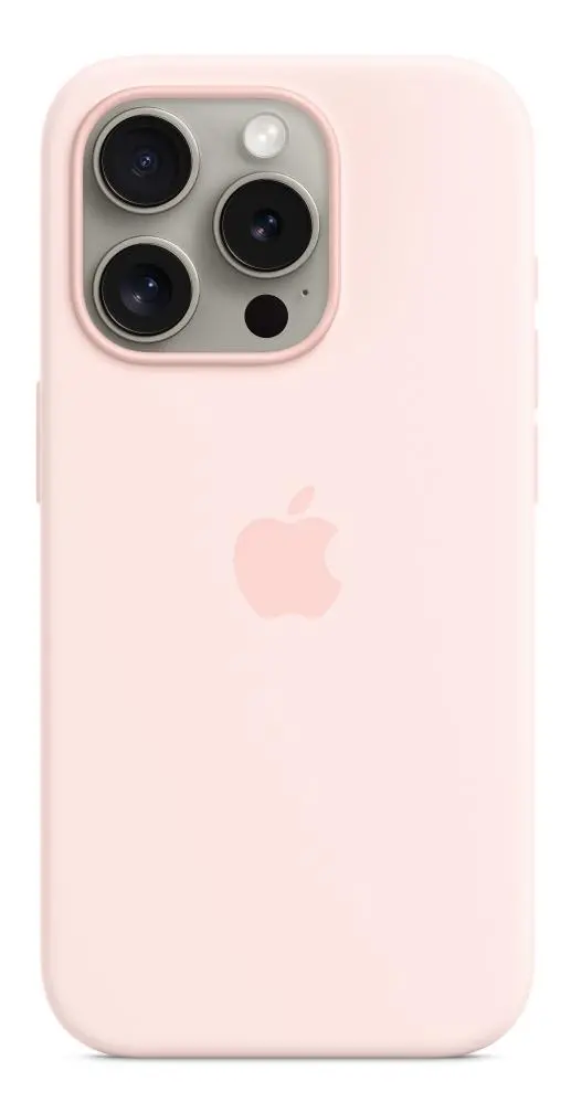Etui Apple silikonowe z MagSafe do iPhone 15 Pro Jasno-różowy