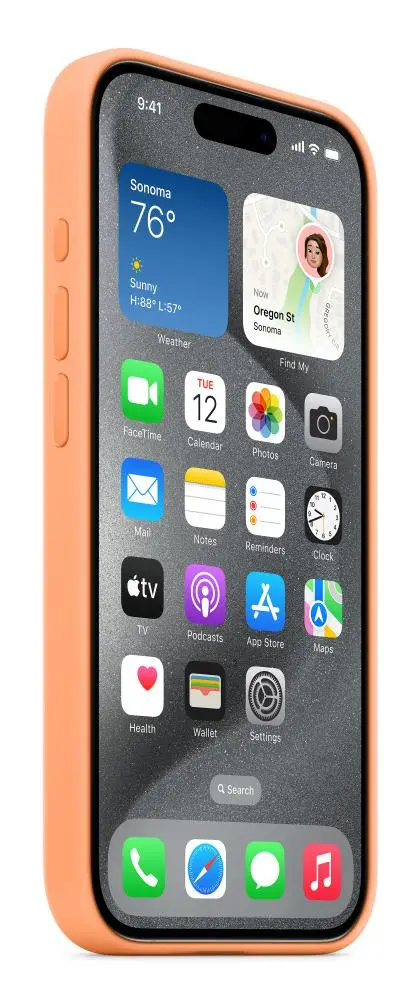 Etui Apple silikonowe z MagSafe do iPhone 15 Pro Pomarańczowy sorbet