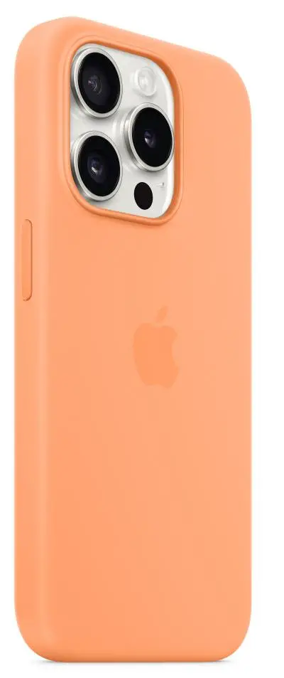 Etui Apple silikonowe z MagSafe do iPhone 15 Pro Pomarańczowy sorbet