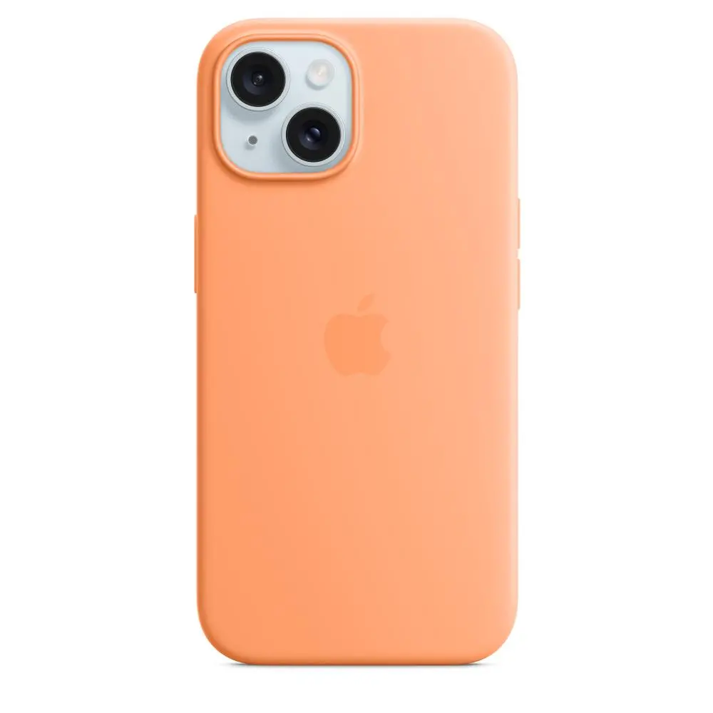 Etui Apple silikonowe z MagSafe do iPhone 15 Pomarańczowy sorbet