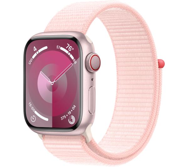 Smartwatch Apple Watch Series 9 GPS + Cellular koperta 41mm z aluminium Różowy opaska sportowa Jasnoróżowy