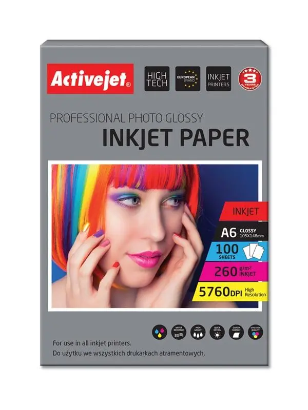 Papier fotograficzny ActiveJet AP6-260GR100 100 Arkuszy