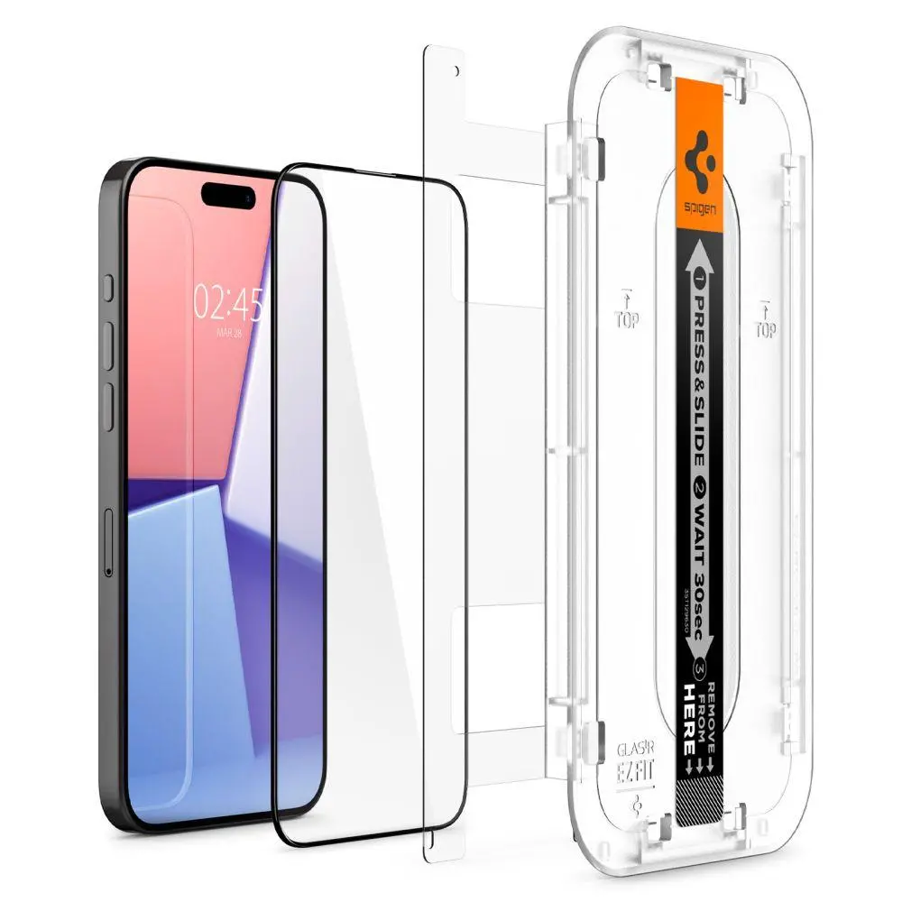 Szkło hartowane Spigen z aplikatorem Glas.tR EZ Fit FC do iPhone 15 Pro Max 2szt