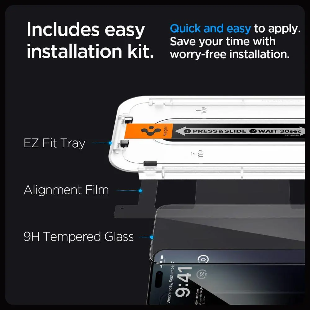 Szkło hartowane Spigen z aplikatorem Glas.tR EZ Fit FC do iPhone 15 Pro Max 2szt
