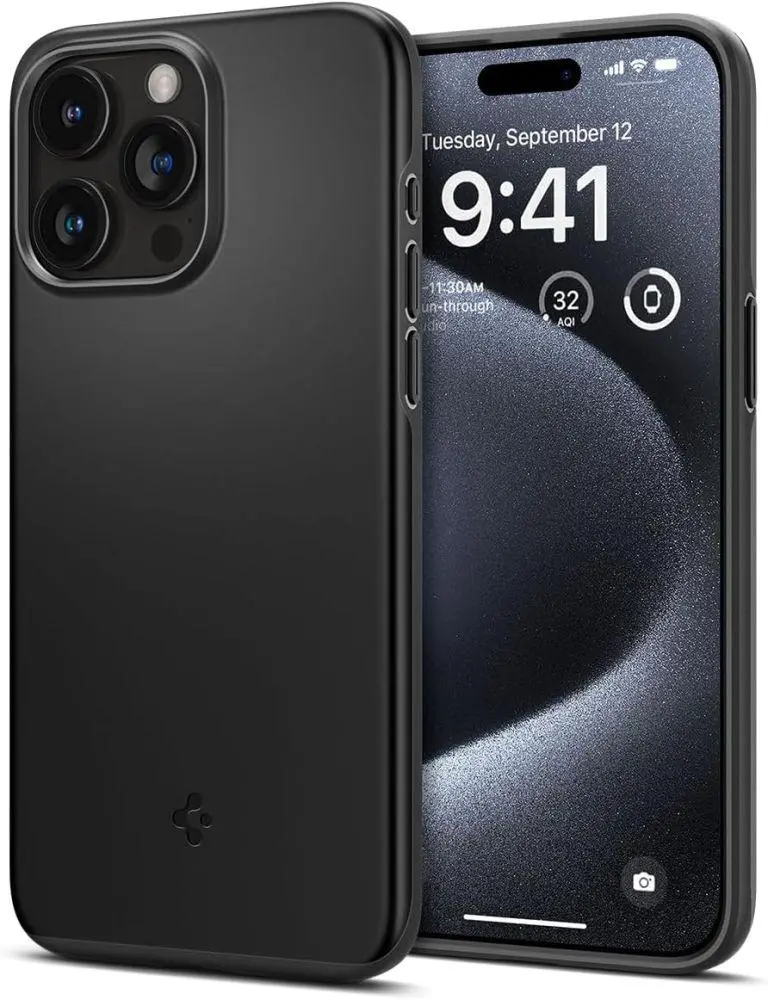 Etui Spigen Thin Fit do iPhone 15 Pro Czarny