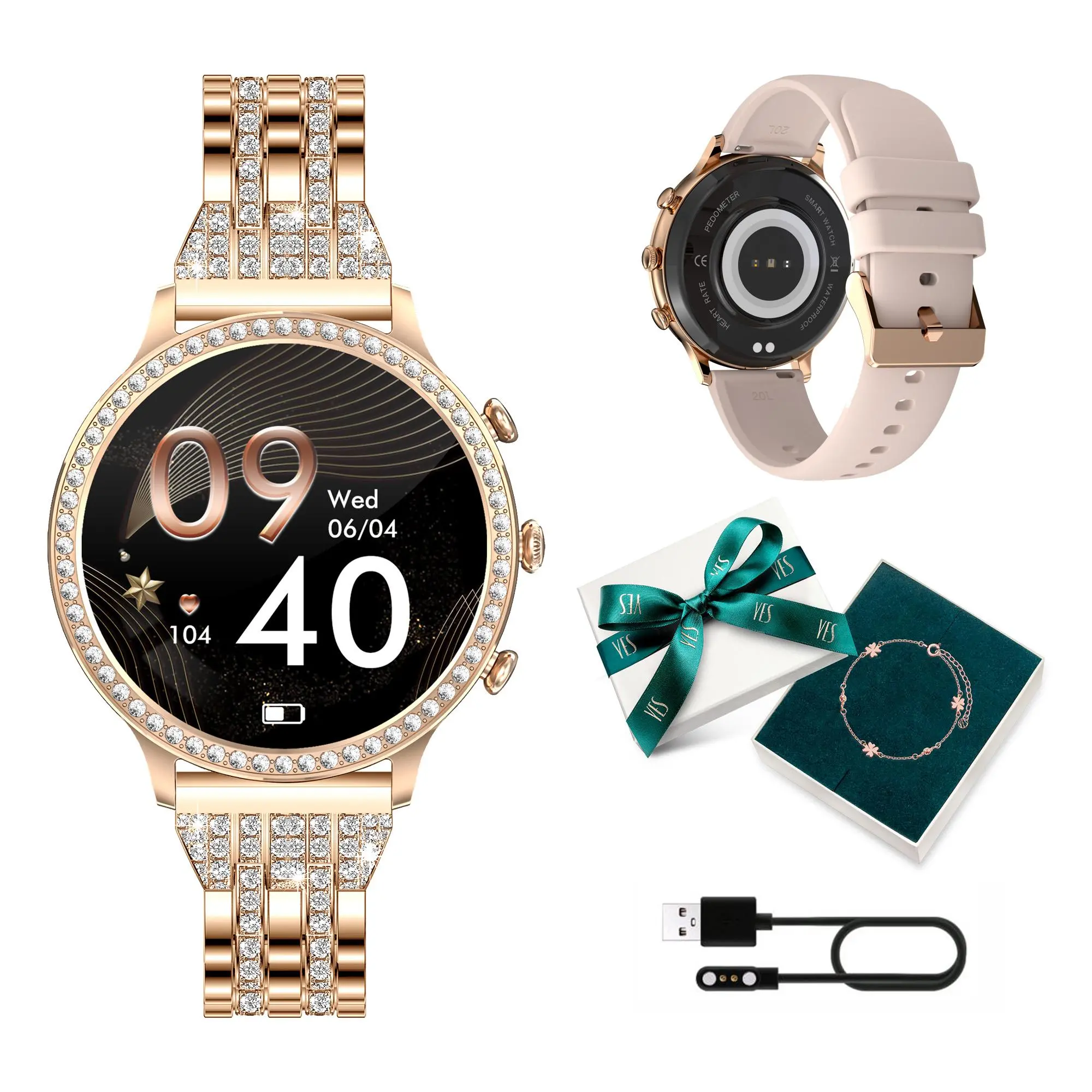 Smartwatch Manta Diamond Lusso 43mm Złoty