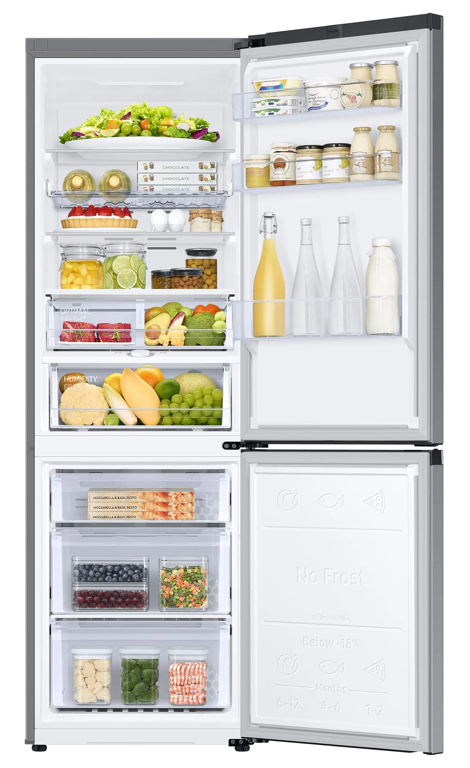 Lodówka Samsung RB34C675DS9 Pełny No Frost 185,3cm Szuflada z kontrolą wilgotności Zdalne sterowanie Stal Szczotkowana