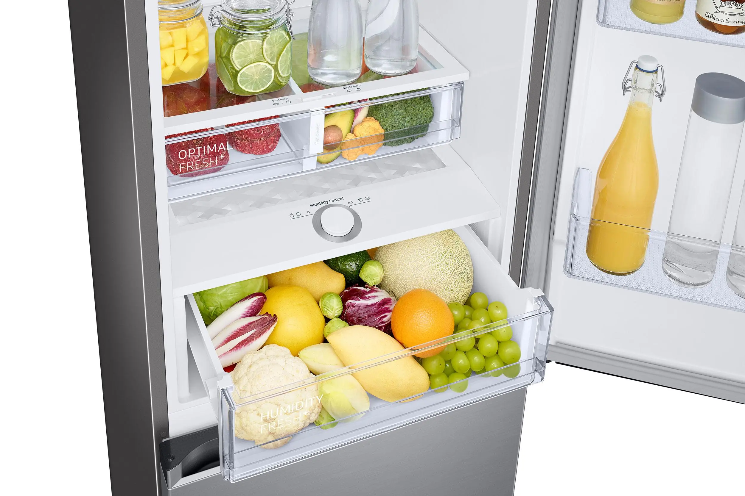 Lodówka Samsung RB34C675DS9 Pełny No Frost 185,3cm Szuflada z kontrolą wilgotności Zdalne sterowanie Stal Szczotkowana