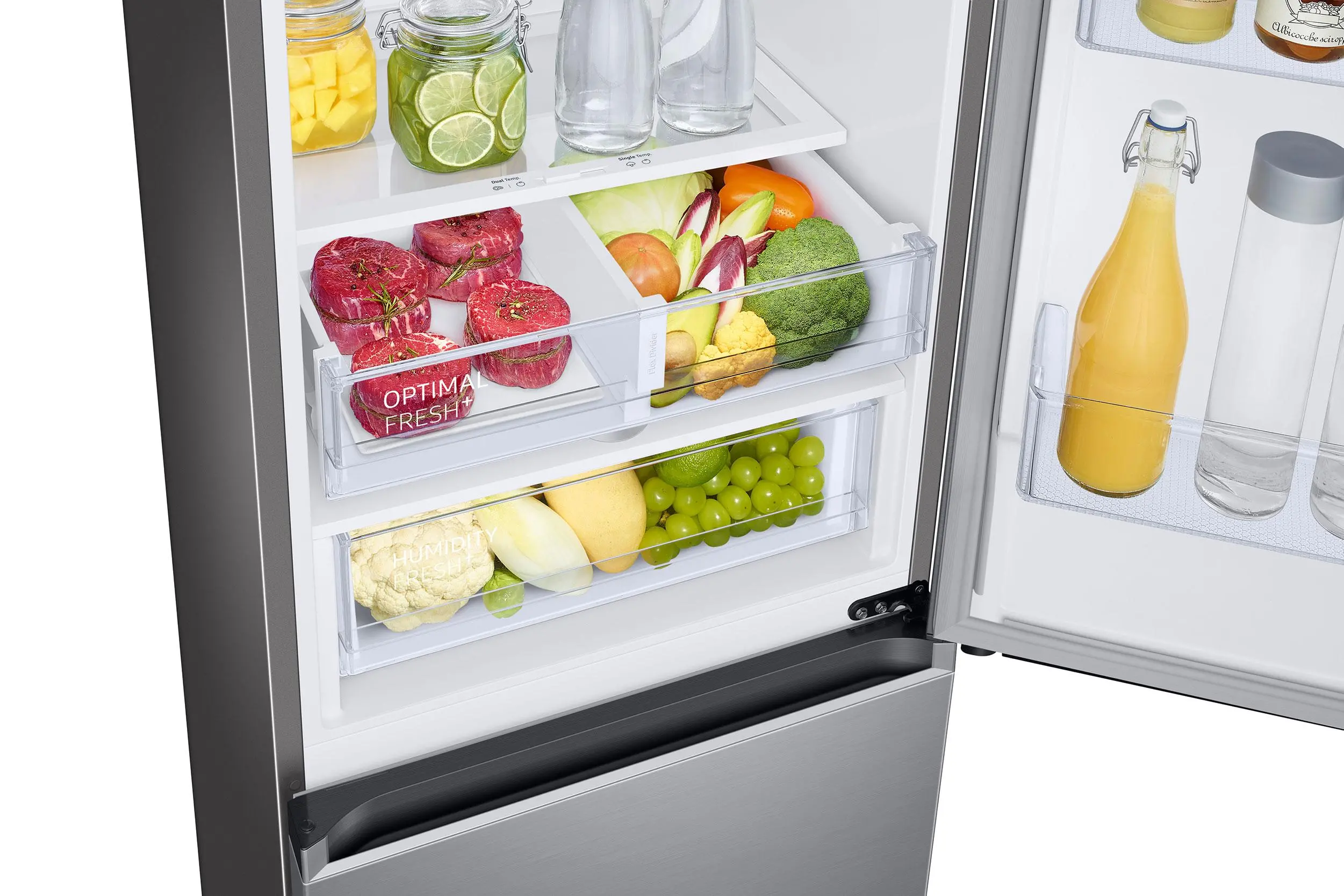 Lodówka Samsung RB34C675DS9 Pełny No Frost 185,3cm Szuflada z kontrolą wilgotności Zdalne sterowanie Stal Szczotkowana