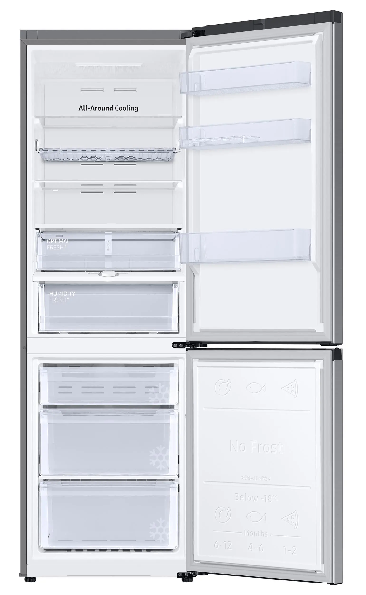 Lodówka Samsung RB34C675DS9 Pełny No Frost 185,3cm Szuflada z kontrolą wilgotności Zdalne sterowanie Stal Szczotkowana