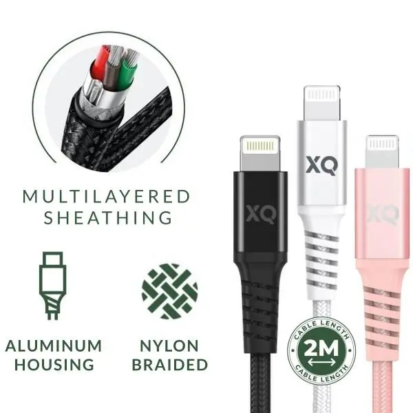 Kabel Xqisit Lightning do USB A 2,0 2m Biały