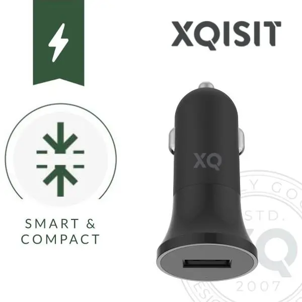 Ładowarka samochodowa Xqisit USB A 2,4A LED Czarny