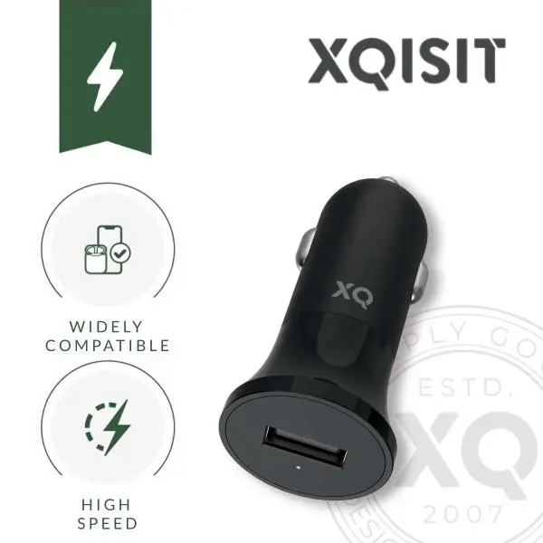 Ładowarka samochodowa Xqisit USB A 2,4A LED Czarny