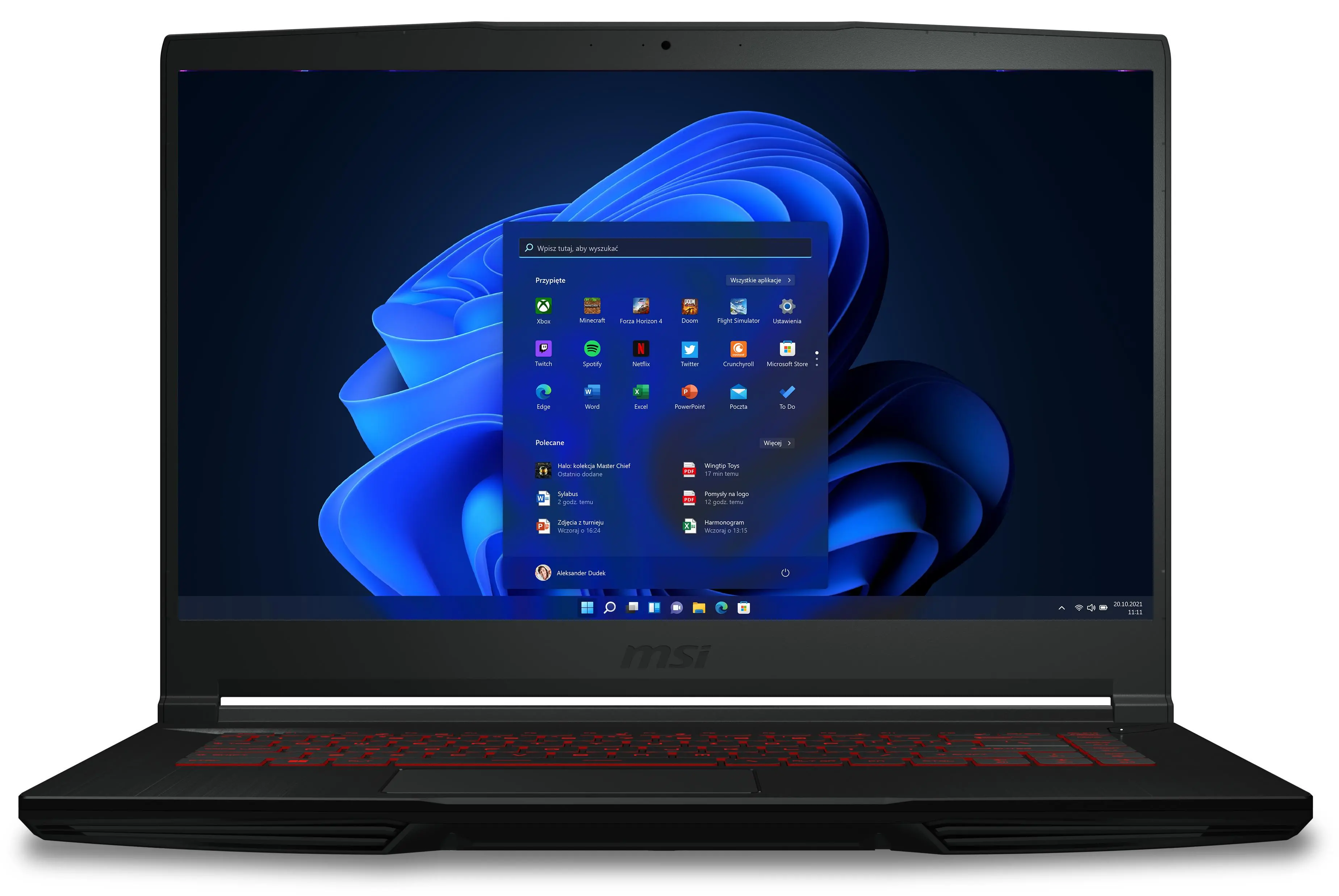 Laptop gamingowy MSI Thin GF63 12VE-264PL 15,6" 144Hz i5-12450H 16GB RAM 512GB Dysk SSD RTX4050 DLSS3 Win11 Czarny