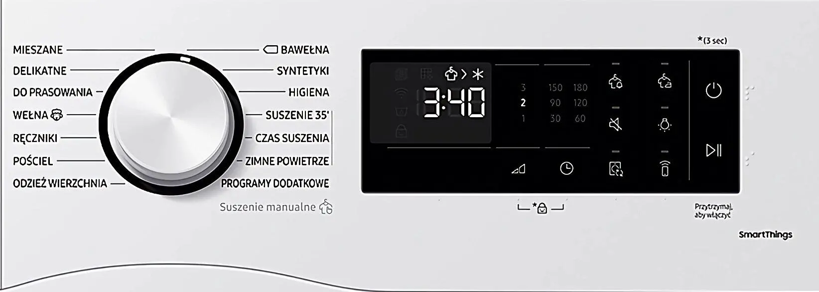 Suszarka Samsung DV90CGC2A0TE Optimal Dry 60cm 9kg Zdalne sterowanie
