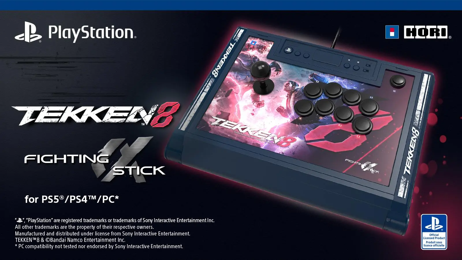 Kontroler Hori Fighting Stick Tekken 8 Edition do PS5, PS4 Przewodowy
