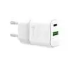 Ładowarka sieciowa Puro Mini USB-A + USB-C Power Delivery 20W Biały