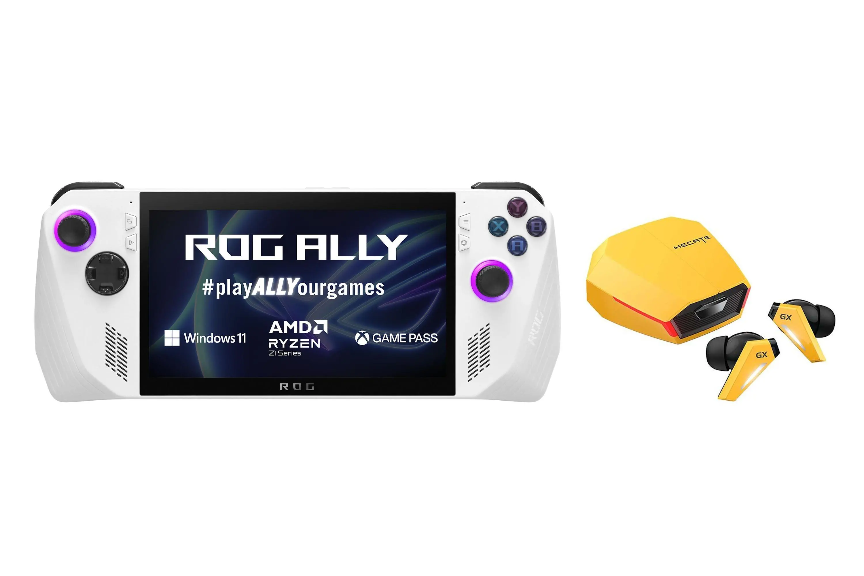 Konsola ASUS ROG Ally RC71L-NH001W AMD Ryzen Z1 Extreme 7” FHD IPS Win11 GP Ultimate 3 m-ce + słuchawki HECATE GX07 ANC