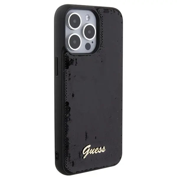 Etui Guess Sequin Script Metal GUHCP15XPSFDGSK do iPhone 15 Pro Max Czarny