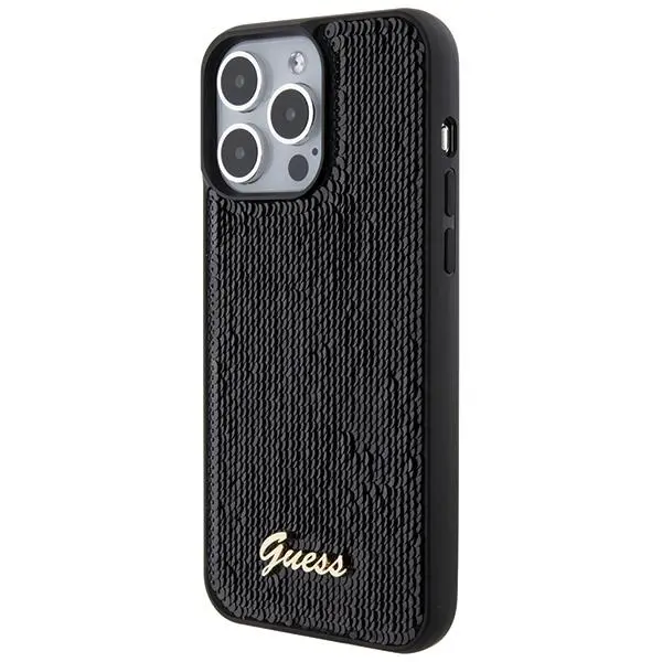 Etui Guess Sequin Script Metal GUHCP15XPSFDGSK do iPhone 15 Pro Max Czarny