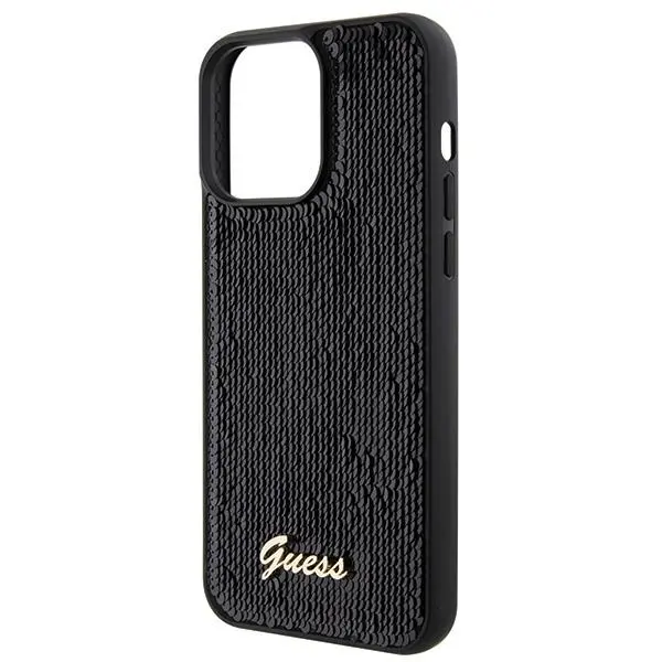Etui Guess Sequin Script Metal GUHCP15XPSFDGSK do iPhone 15 Pro Max Czarny