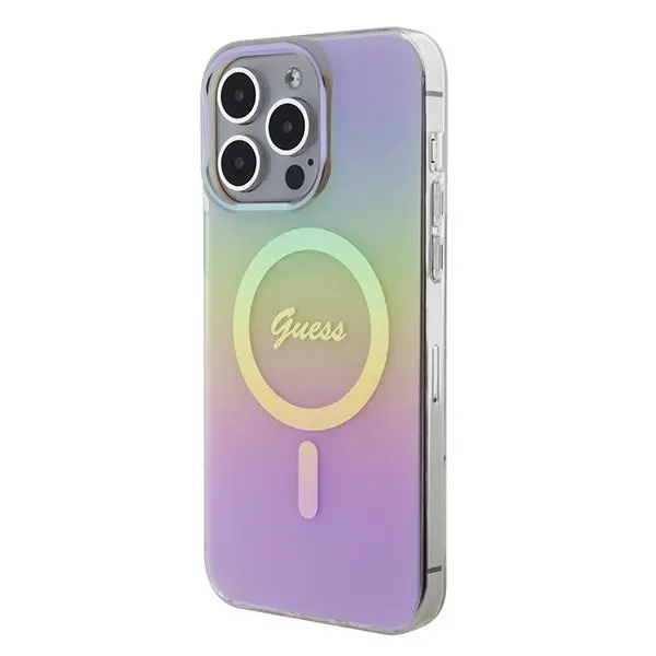 Etui Guess IML Iridescent MagSafe GUHMP15XHITSP do iPhone 15 Pro Max Różowy