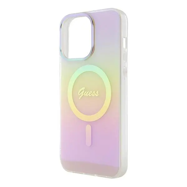 Etui Guess IML Iridescent MagSafe GUHMP15XHITSP do iPhone 15 Pro Max Różowy