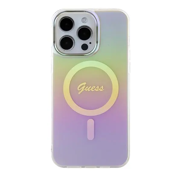 Etui Guess IML Iridescent MagSafe GUHMP15XHITSP do iPhone 15 Pro Max Różowy