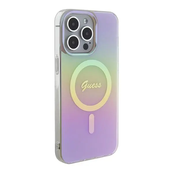 Etui Guess IML Iridescent MagSafe GUHMP15XHITSP do iPhone 15 Pro Max Różowy