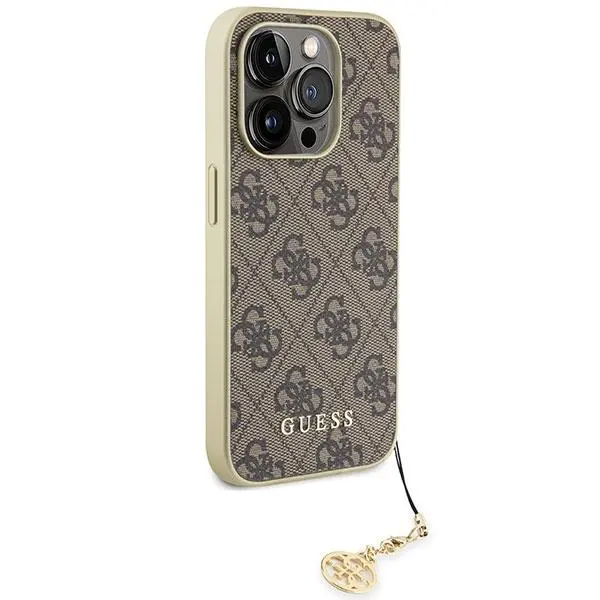 Etui Guess 4G Charms Collection GUHCP15LGF4GBR do iPhone 15 Pro Brązowy