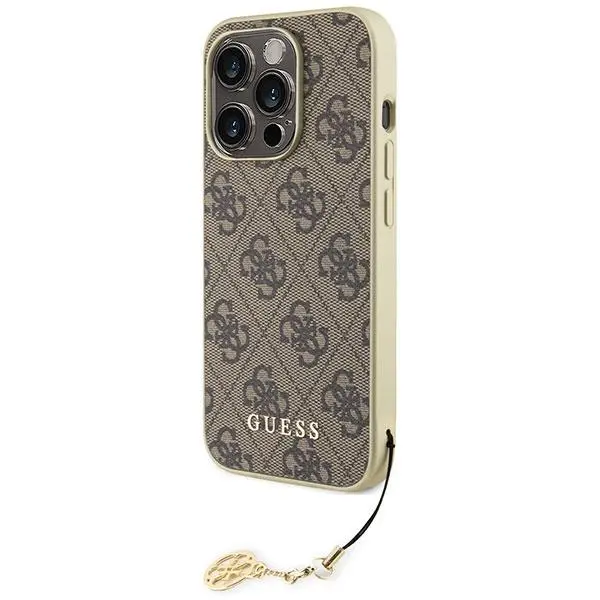 Etui Guess 4G Charms Collection GUHCP15LGF4GBR do iPhone 15 Pro Brązowy