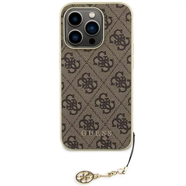 Etui Guess 4G Charms Collection GUHCP15LGF4GBR do iPhone 15 Pro Brązowy