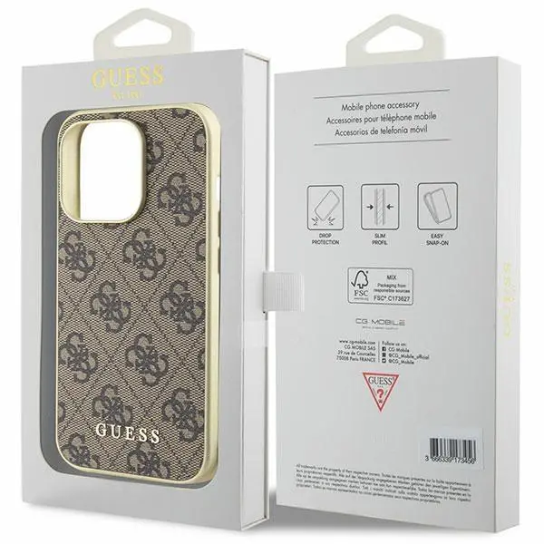 Etui Guess 4G Charms Collection GUHCP15LGF4GBR do iPhone 15 Pro Brązowy