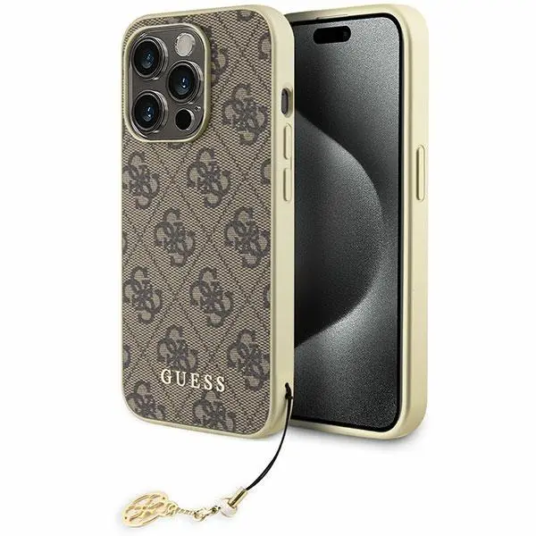Etui Guess 4G Charms Collection GUHCP15LGF4GBR do iPhone 15 Pro Brązowy