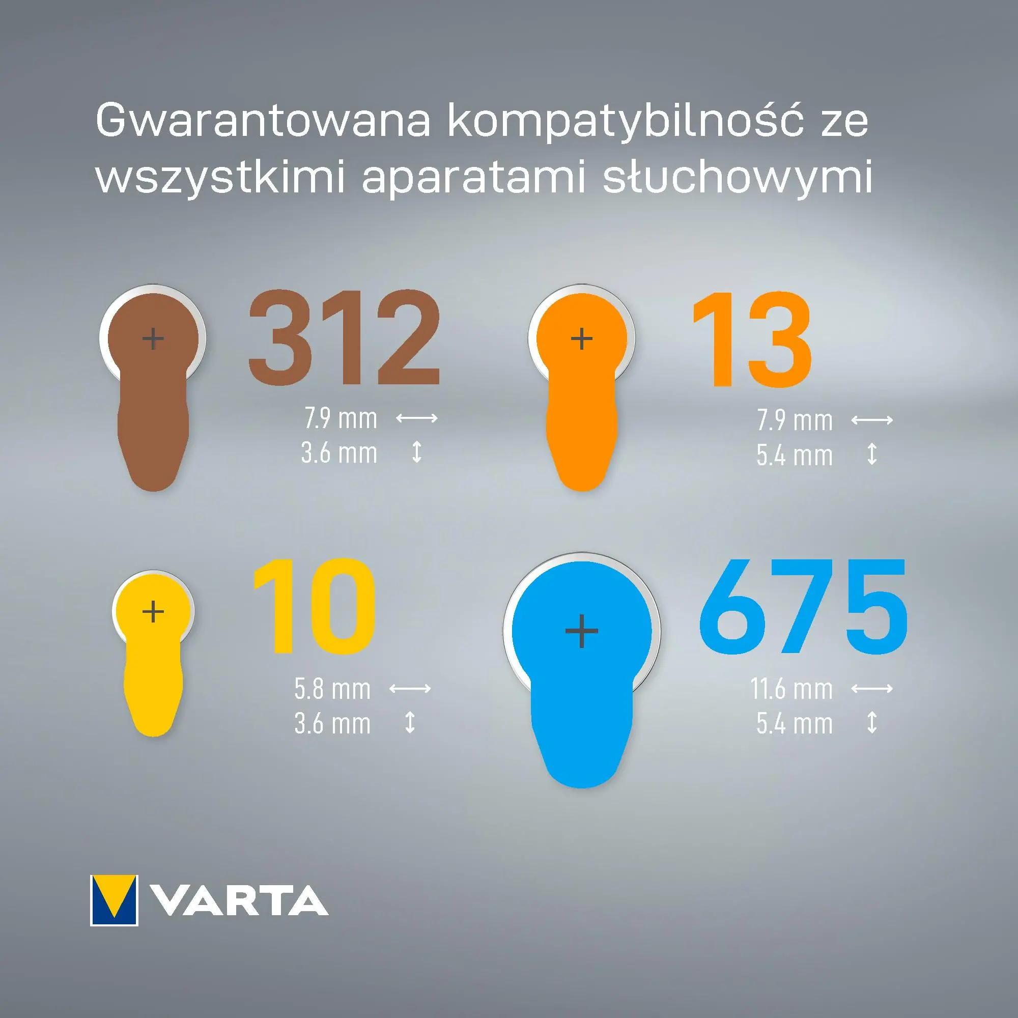 Baterie VARTA do aparatu słuchowego PR70 typ 10 6szt.