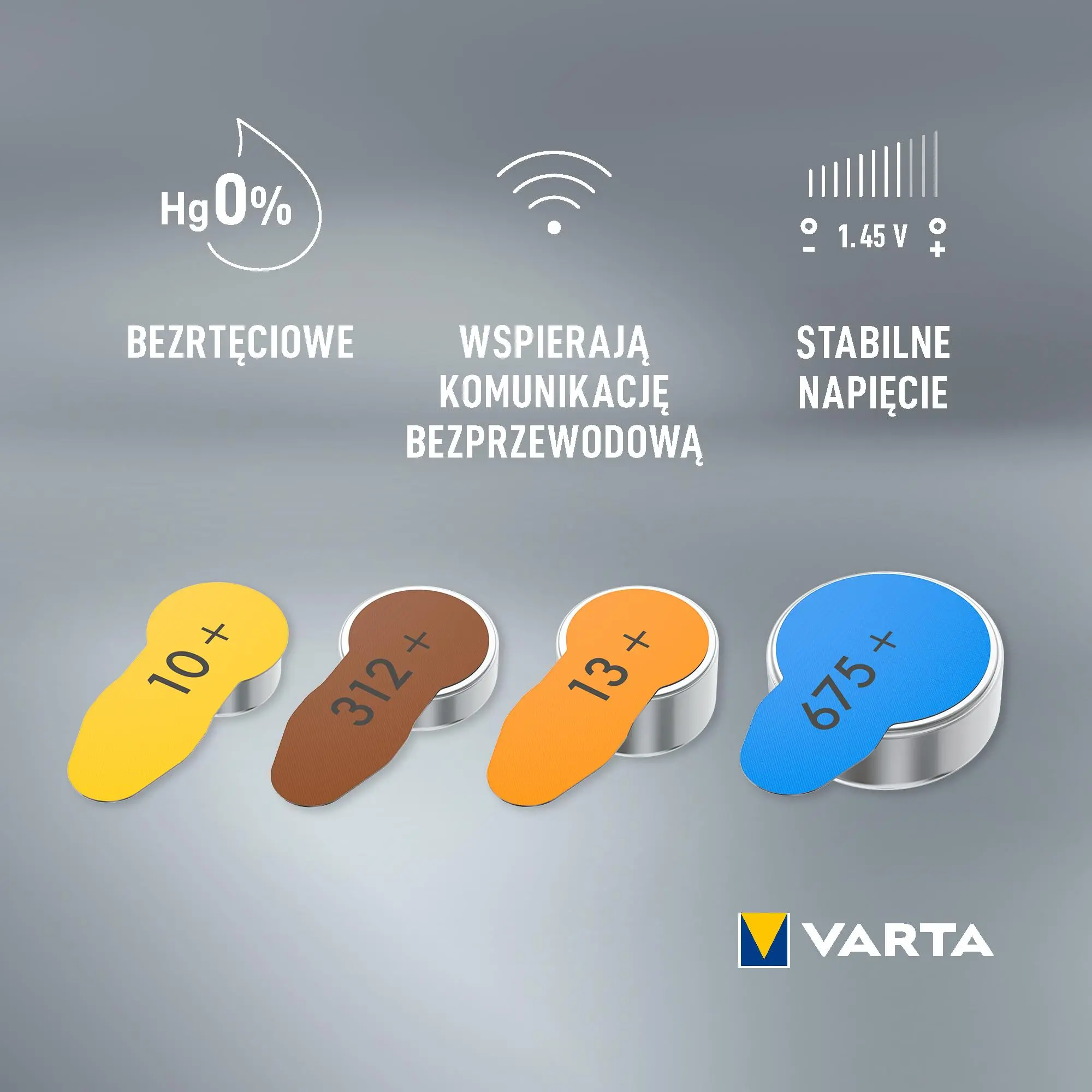 Baterie VARTA do aparatu słuchowego PR70 typ 10 6szt.