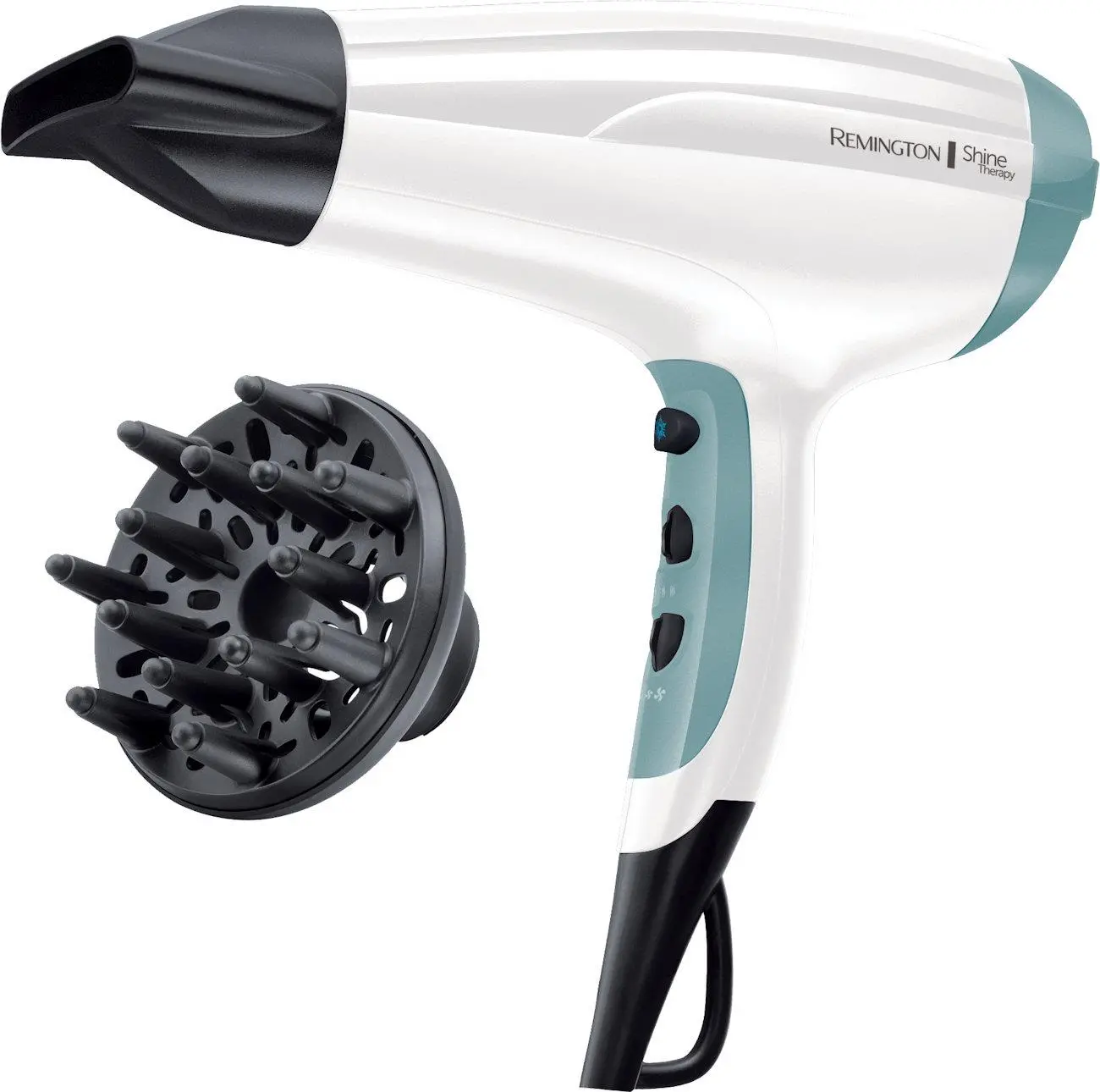 Suszarka do włosów Remington Shine Therapy D5216 Jonizacja Dyfuzor Zimny nawiew 2300W 2 prędkości 3 temperatury
