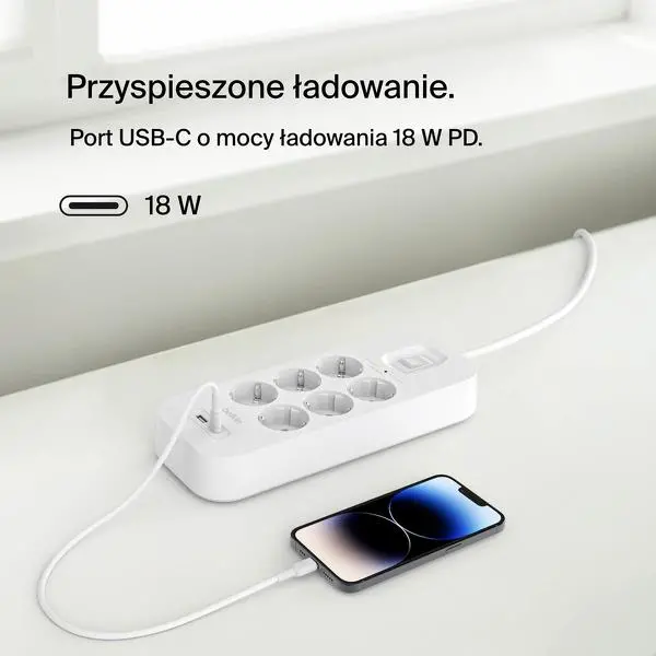 Listwa Belkin SRB002VF2M 6 gniazd 2m Biały