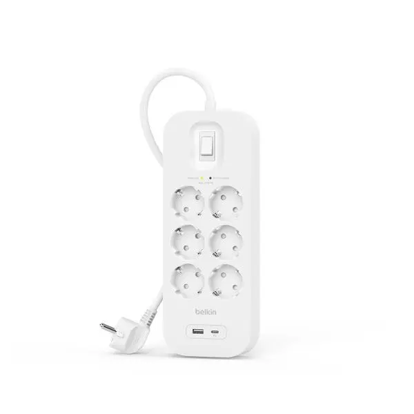 Listwa Belkin SRB002VF2M 6 gniazd 2m Biały