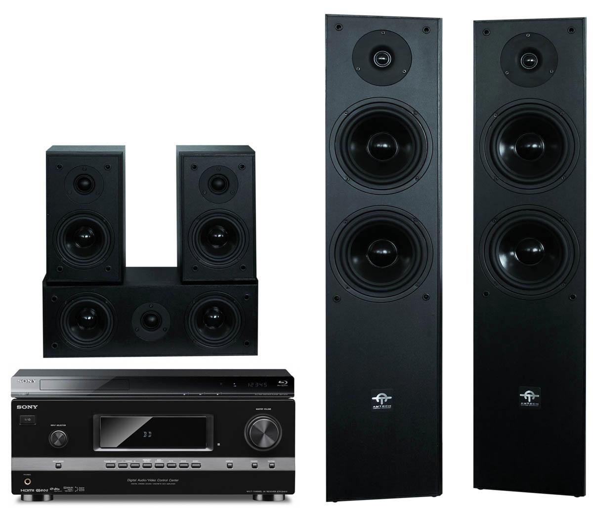 Zestaw kina Sony BDP-S280, STR-DH510, Amtech SS-AT5000 (czarny)