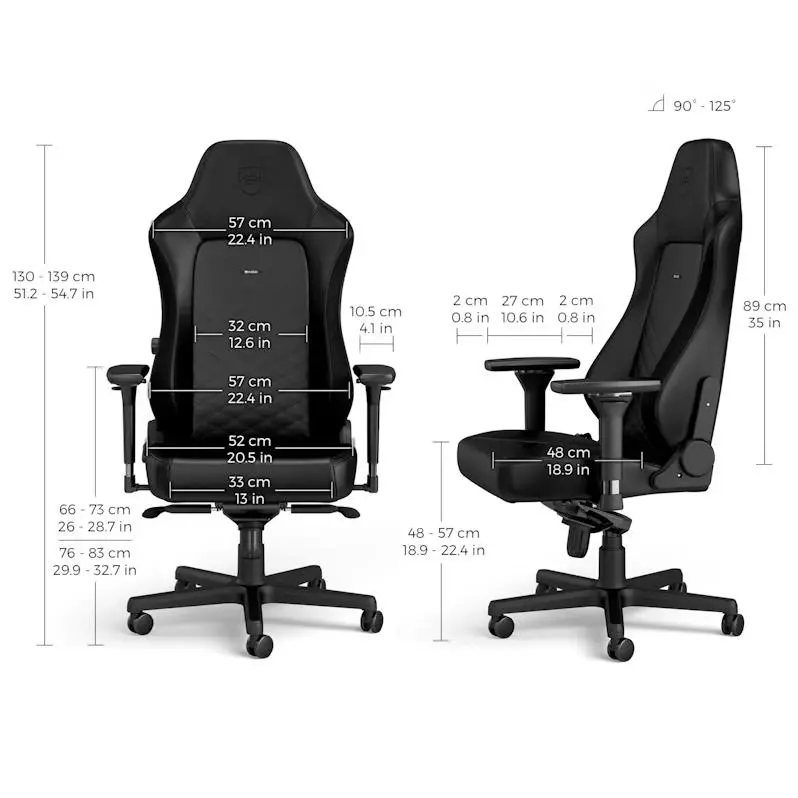 Fotel Noblechairs HERO Black Gamingowy do 150kg Skóra ECO Czarny