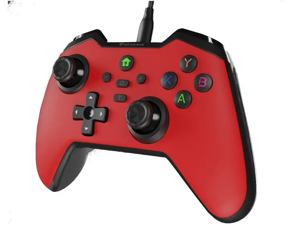 Pad Genesis Mangan 300 do PC, Nintendo Switch, Android, Steam Deck, Asus Rog Ally Przewodowy Czerwony