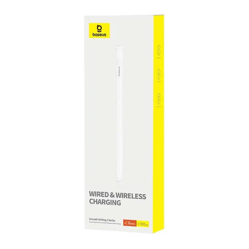 Rysik Baseus Smooth Writing Series z ładowaniem bezprzewodowym i przewodowym Biały