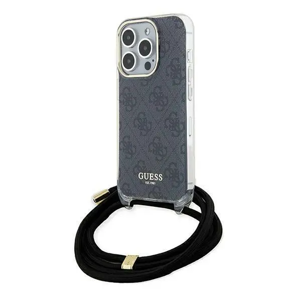 Etui Guess Crossbody Cord 4G Print GUHCP15LHC4SEK do iPhone 15 Pro Czarny